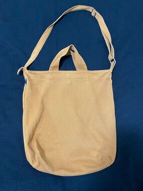 BAGGU Tan Canvas Crossbody Tote